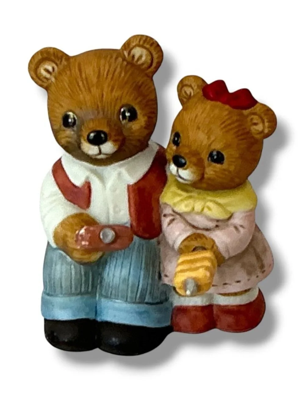 Vintage Campfire Bear Family #1446 Porcelain Hand Painted Figures 3 Piece Set